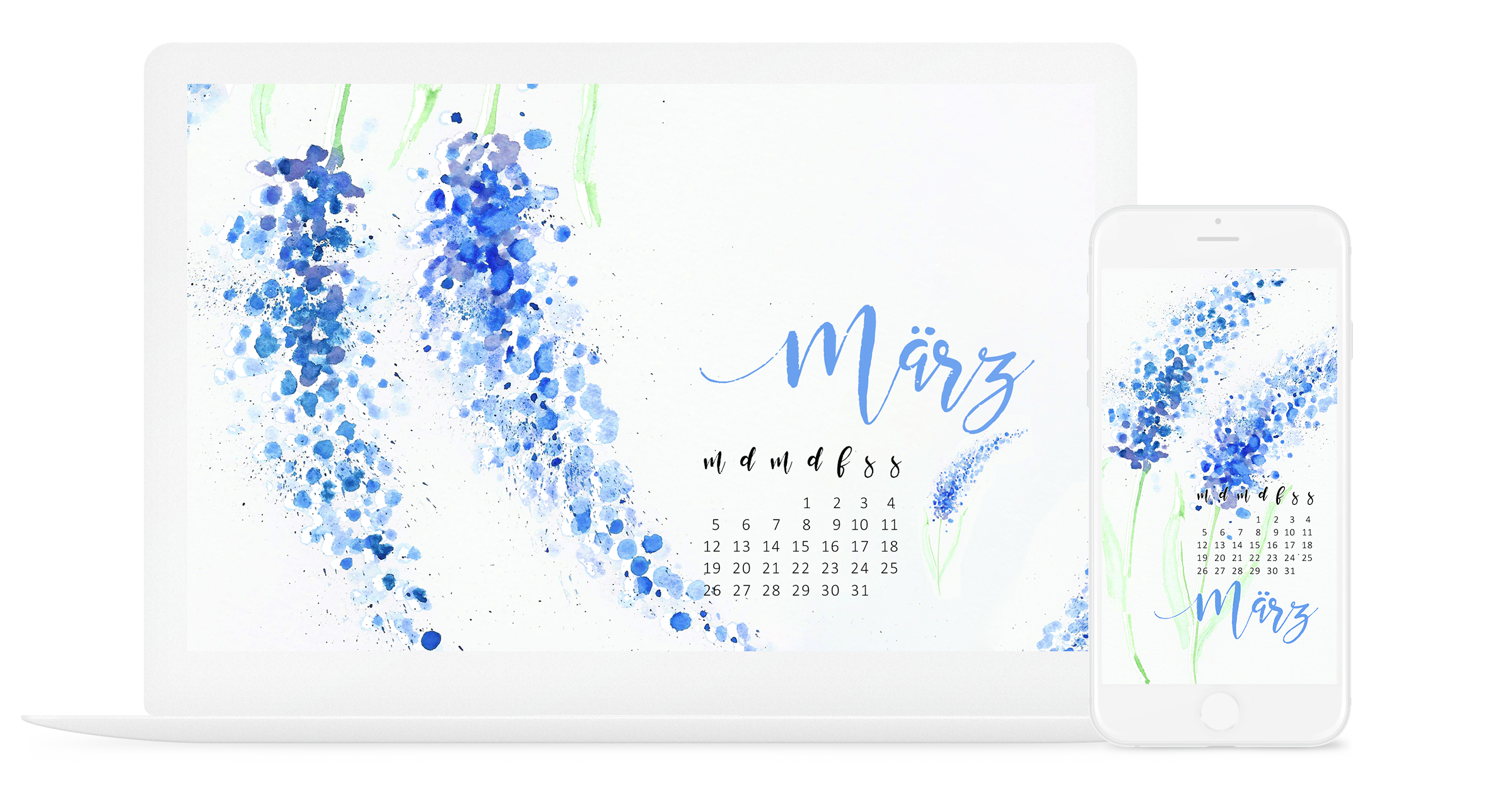 Bauernbübchen Muscari Perlhyazinthen Wasserfarbe